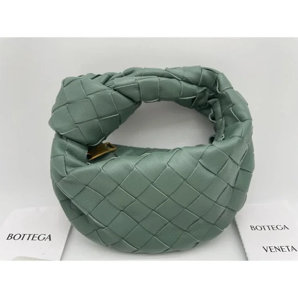 ❌❌SOLD! NEW BOTTEGA VENETA ALOE GREEN MINI CANDY LEATHER JODIE BAG PURSE! - Picture 10 of 14